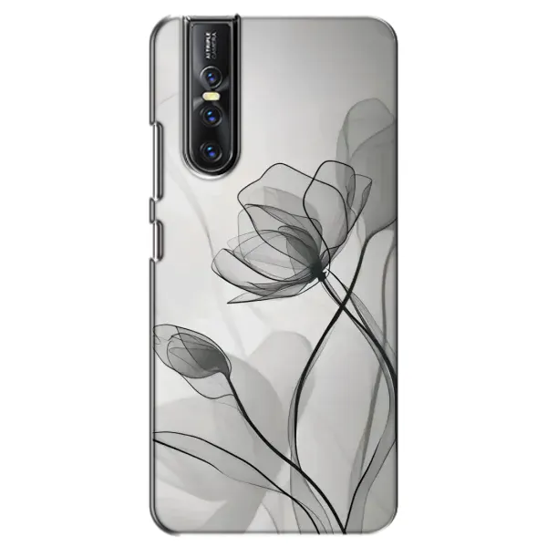 Чехол с принтом «Черные цветы» для Vivo V15 Pro