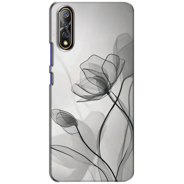 Чехол с принтом «Черные цветы» для Vivo V17 Neo