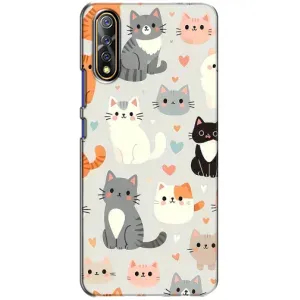 Чехол с рисунком кот на ViVO V17 Neo (Коллаж котов)
