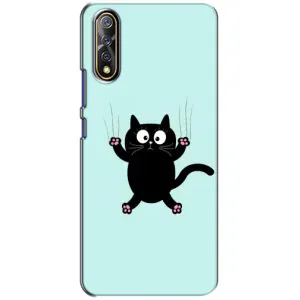 Чехол с принтом для ViVO V17 Neo (AlphaPrint) Модные коты (Падающий кот)