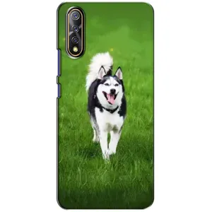 Чехол с Хаски для ViVO V17 Neo - (AlphaPrint) (Радостный Хаски)