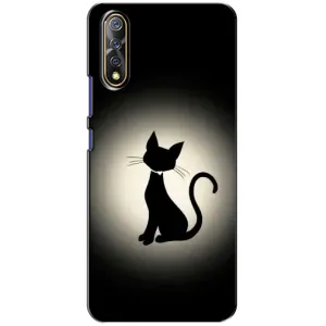 Чехол с принтом для ViVO V17 Neo (AlphaPrint) Модные коты (Силуэт котика)