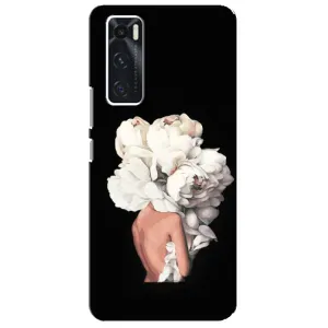Чехлы (ART) Цветы на ViVO V20 se (VPrint) (Білі квіти)