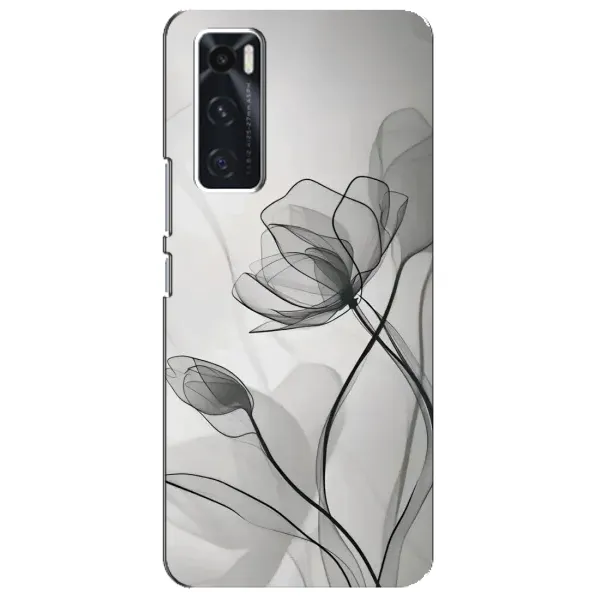 Чохол з принтом «Чорні квіти» для Vivo V20 se