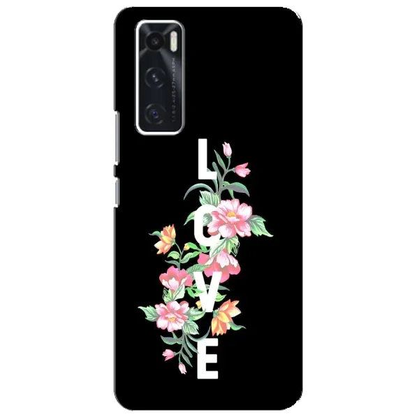 Чехол с принтом «Цветы LOVE» для Vivo V20 se