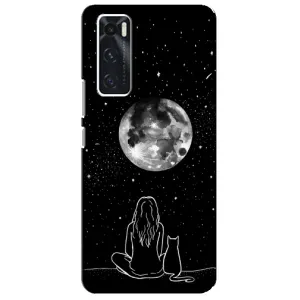 Чохол з малюнком кіт на ViVO V20 se (Дівчина з котом)