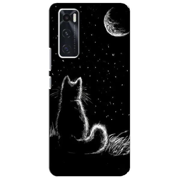 Чохол з принтом «Котик і місяць» для Vivo V20 se