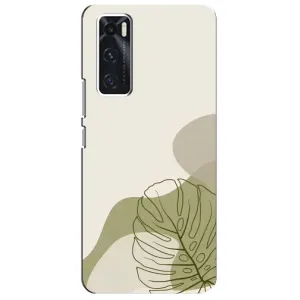 Силконовий чохол з принтом в квітах на ViVO V20 se (Зелена монстера дизайн)