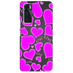 Чехлы для любимой на ВІВО V20 се (VPrint) (Pink hearts)
