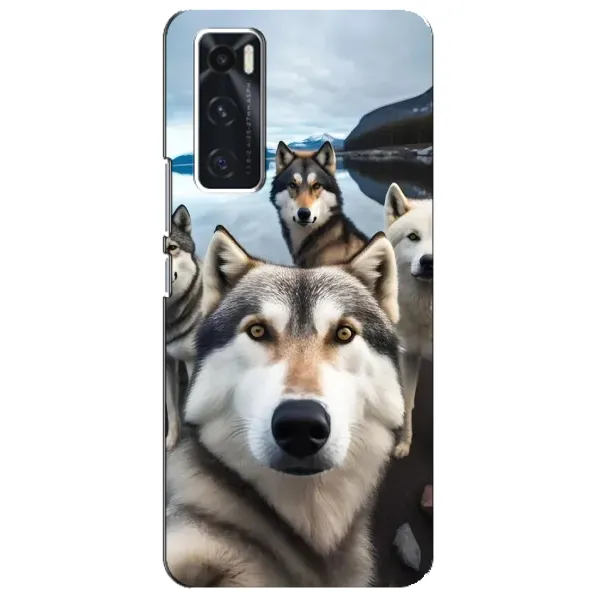 Чохол з принтом «Селфі Хаскі» для Vivo V20 se
