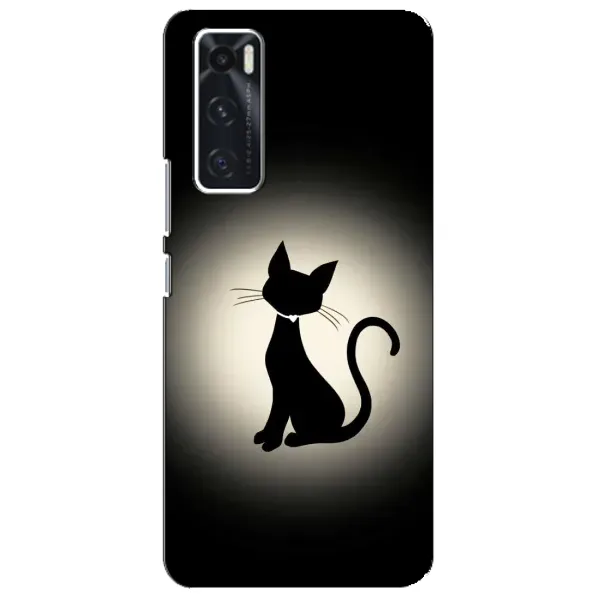 Чохол з принтом «Силует котика» для Vivo V20 se