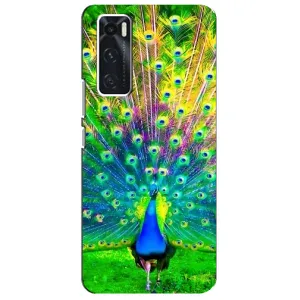 Чохол з пташками на ViVO V20 se (VPrint) (Яскравий Павлин)
