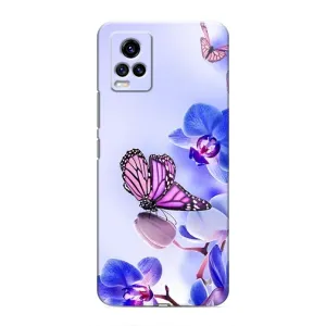 Чохли з квітами для ViVO V20 (VPrint) (Метелик на квітах)
