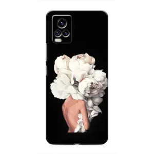 Чехлы (ART) Цветы на ViVO V20 (VPrint) (Білі квіти)