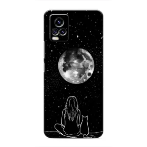 Чохол з малюнком кіт на ViVO V20 (Дівчина з котом)