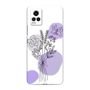 Силконовий чохол з принтом в квітах на ViVO V20 (Букет фіолетова абстракція)