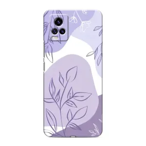 Силконовий чохол з принтом в квітах на ViVO V20 (Фіолетове листя абстракція)