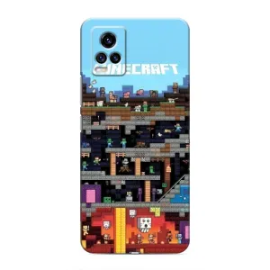 Чехол Майнкрафт на ViVO V20 (AlphaPrint) Minecraft (фон Minecraft)