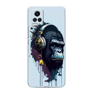 Чехол с Обезьянами ViVO V20 - (AlphaPrint) (Горилла в наушниках)