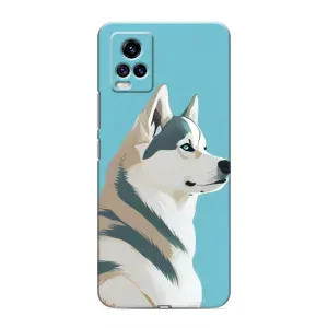 Чехол с Хаски для ViVO V20 - (AlphaPrint) (Хаски арт)