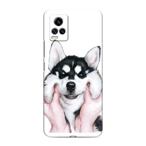 Чехол с Хаски для ViVO V20 - (AlphaPrint) (Хаски улыбака)