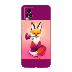 Чехлы с картинкой Лисички для ViVO V20 (VPrint) (Лисичка с розочкой)