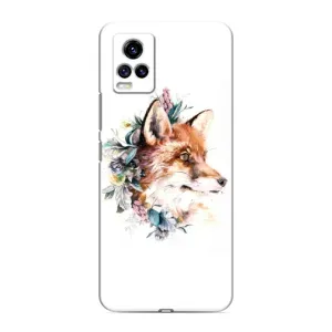 Чехлы с картинкой Лисички для ViVO V20 (VPrint) (Лисичка в цветочках)
