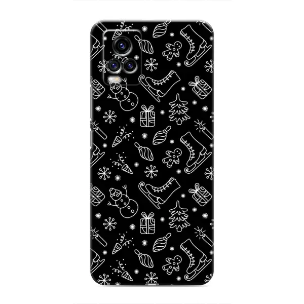 Чехол с принтом «Новогодний фон» для Vivo V20