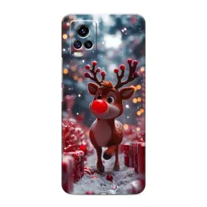 Яркий чехол для ViVO V20 с Зимними Оленятами (Олень среди подарков)