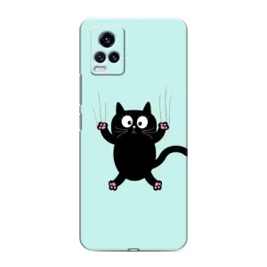 Чехол с принтом для ViVO V20 (AlphaPrint) Модные коты (Падающий кот)
