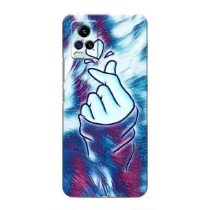 Чехол с принтом для ViVO V20 (AlphaPrint - Знак сердечка) (Радужное сердце)