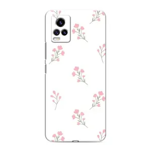 Чехол с розовым рисунком для ViVO V20 (Розовые цветы)