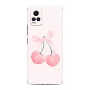 Чехол с розовым рисунком для ViVO V20 (Розовые вишни)