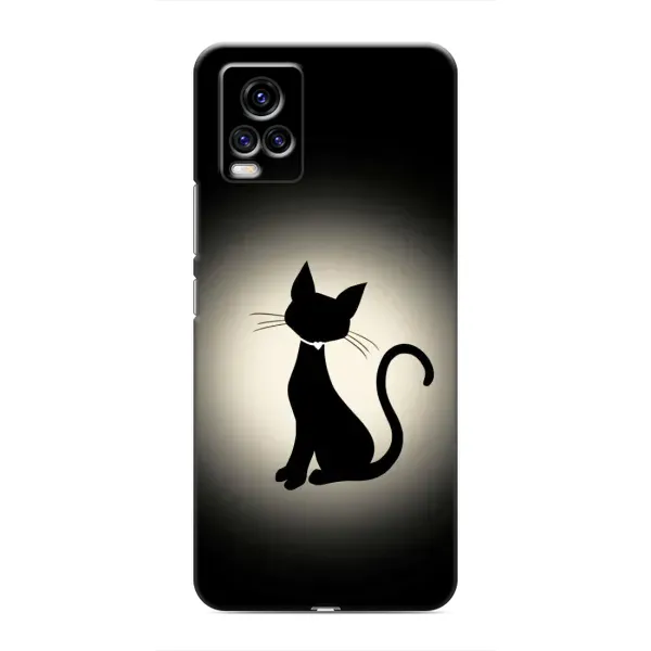Чохол з принтом «Силует котика» для Vivo V20