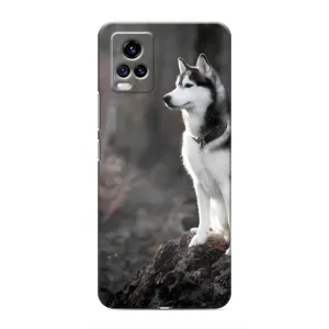Чехол с Хаски для ViVO V20 - (AlphaPrint) (Верный пес)