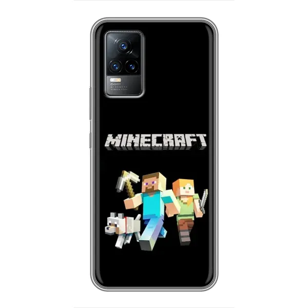 Чехол с принтом «герои Minecraft» для Vivo V21