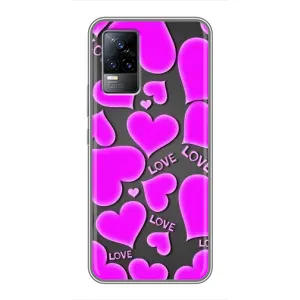 Чехлы для любимой на Виво В21 (VPrint) (Pink hearts)