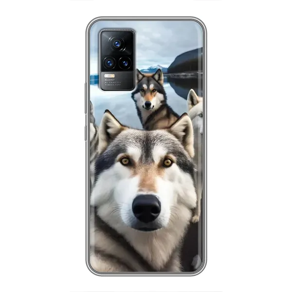 Чехол с принтом «Селфи ХАски» для Vivo V21 Чехол с принтом «Селфи ХАски» для Vivo V21