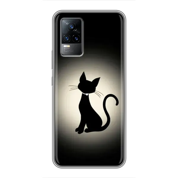 Чехол с принтом «Силуэт котика» для Vivo V21