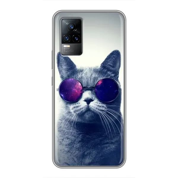 Чехол с принтом «Стильный кот» для Vivo V21