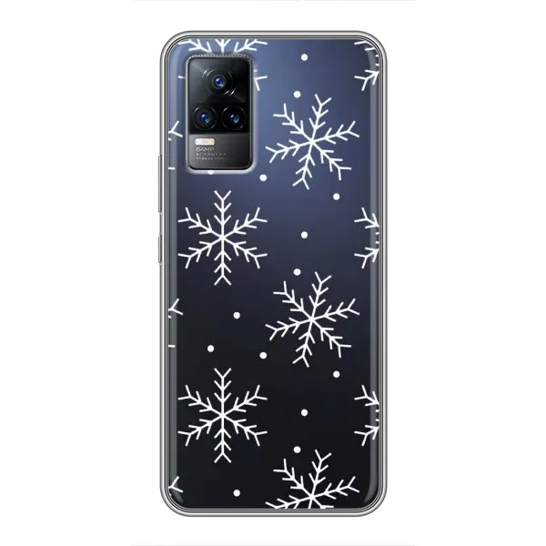 Чехол с принтом «Белые снежинки» для Vivo V21E