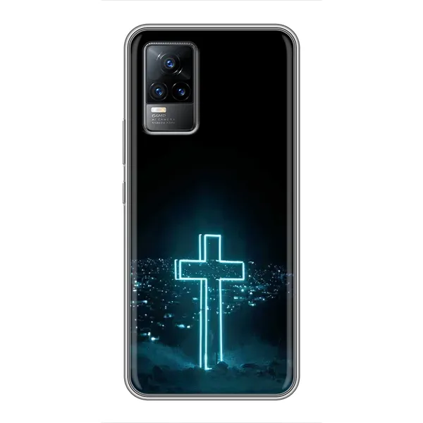 Чехол с принтом «Крест и город» для Vivo V21E