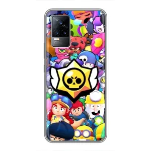 Чехол для Vivo V21E Бравл Старс (VPrint) (Лого Brawl Stars)