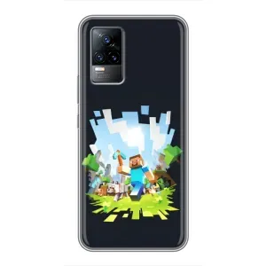 Чохол Майнкрафт на Vivo V21E (AlphaPrint) Minecraft (персонажі Minecraft)