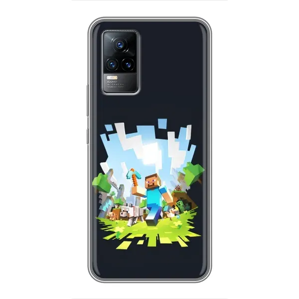 Чехол с принтом «персонажи Minecraft» для Vivo V21E