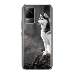 Чехол с Хаски для Vivo V21E - (AlphaPrint) (Верный пес)