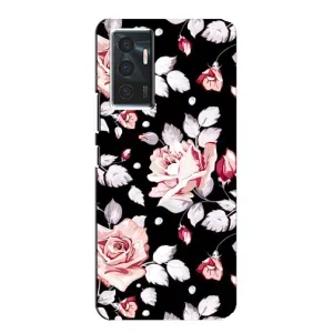 Чехлы с Цветами для Vivo V23e (VPrint) (Цветочки на черном)