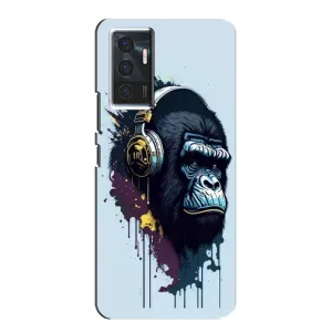 Чехол с Обезьянами Vivo V23e - (AlphaPrint) (Горилла в наушниках)