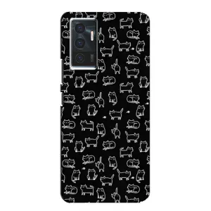Чехол с принтом для Vivo V23e (AlphaPrint) Модные коты (Меленькие котики)