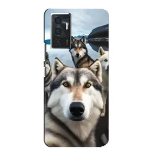 Чехол с Хаски для Vivo V23e - (AlphaPrint) (Селфи ХАски)